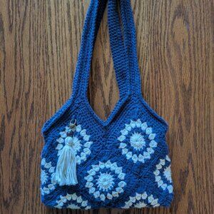 Granny Square Crochet Tote Bag / Purse Handmade New
